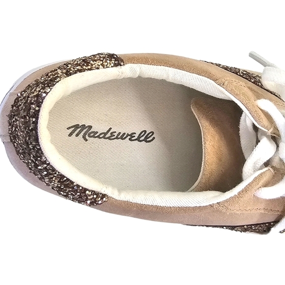 MADEWELL Sidewalk Low-Top Skate Glitter & Suede Sneakers Size W's 8, M's 6.5 - Picture 6 of 13
